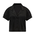 Short Sleeve Velour Jacket, Black
