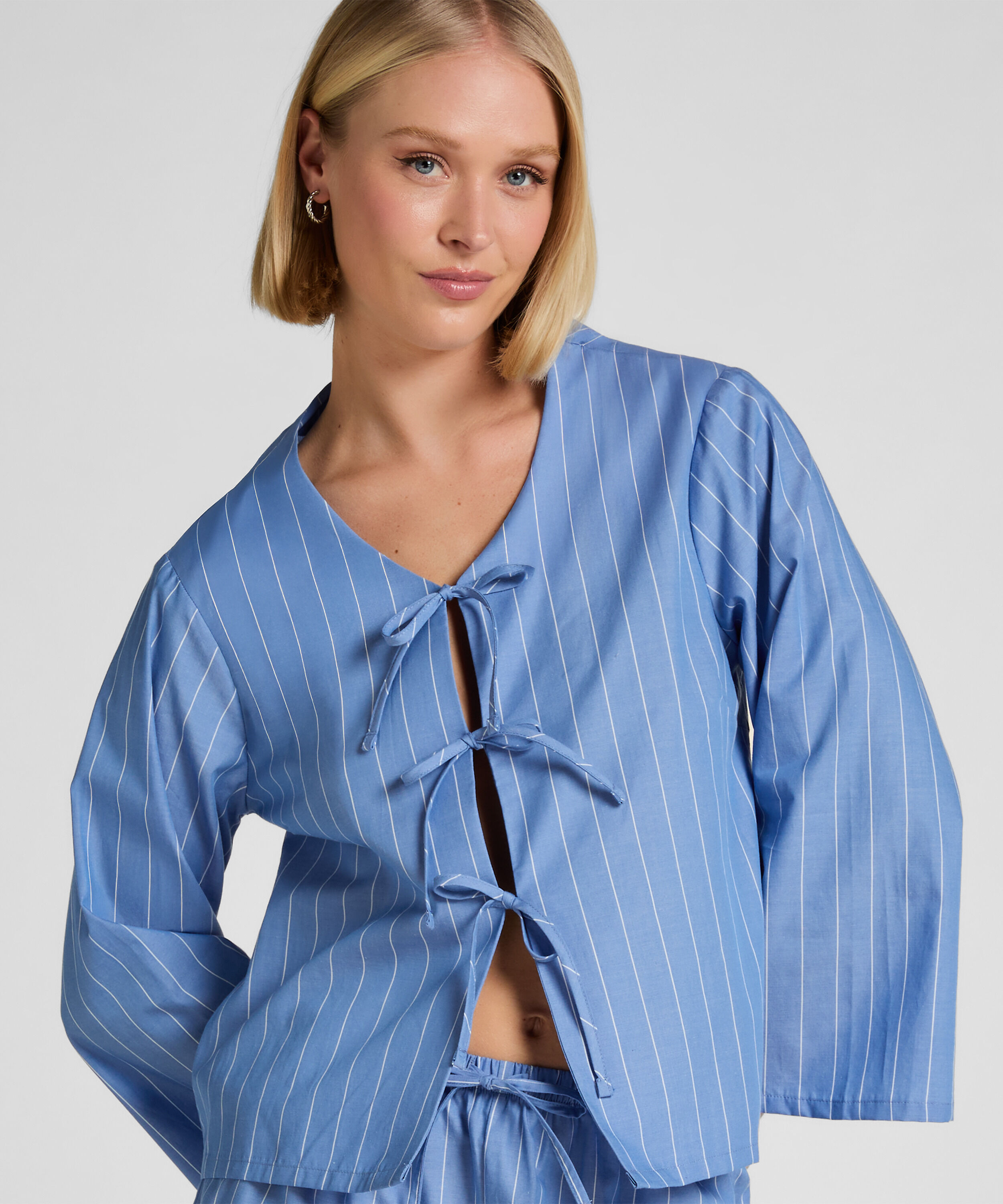 Striped Pyjama Jacket, Blue