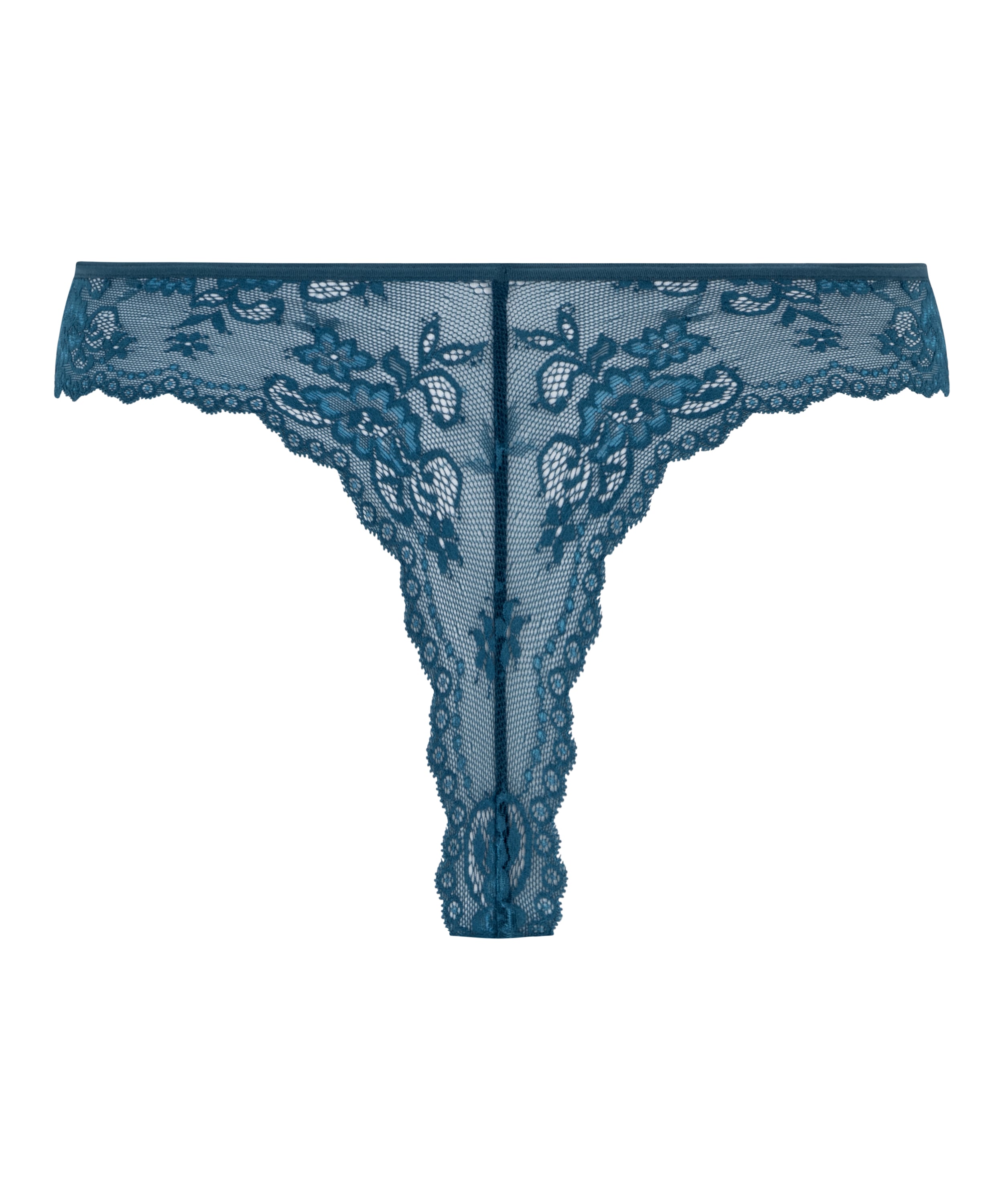 Lace Back Invisible Thong, Blue, main