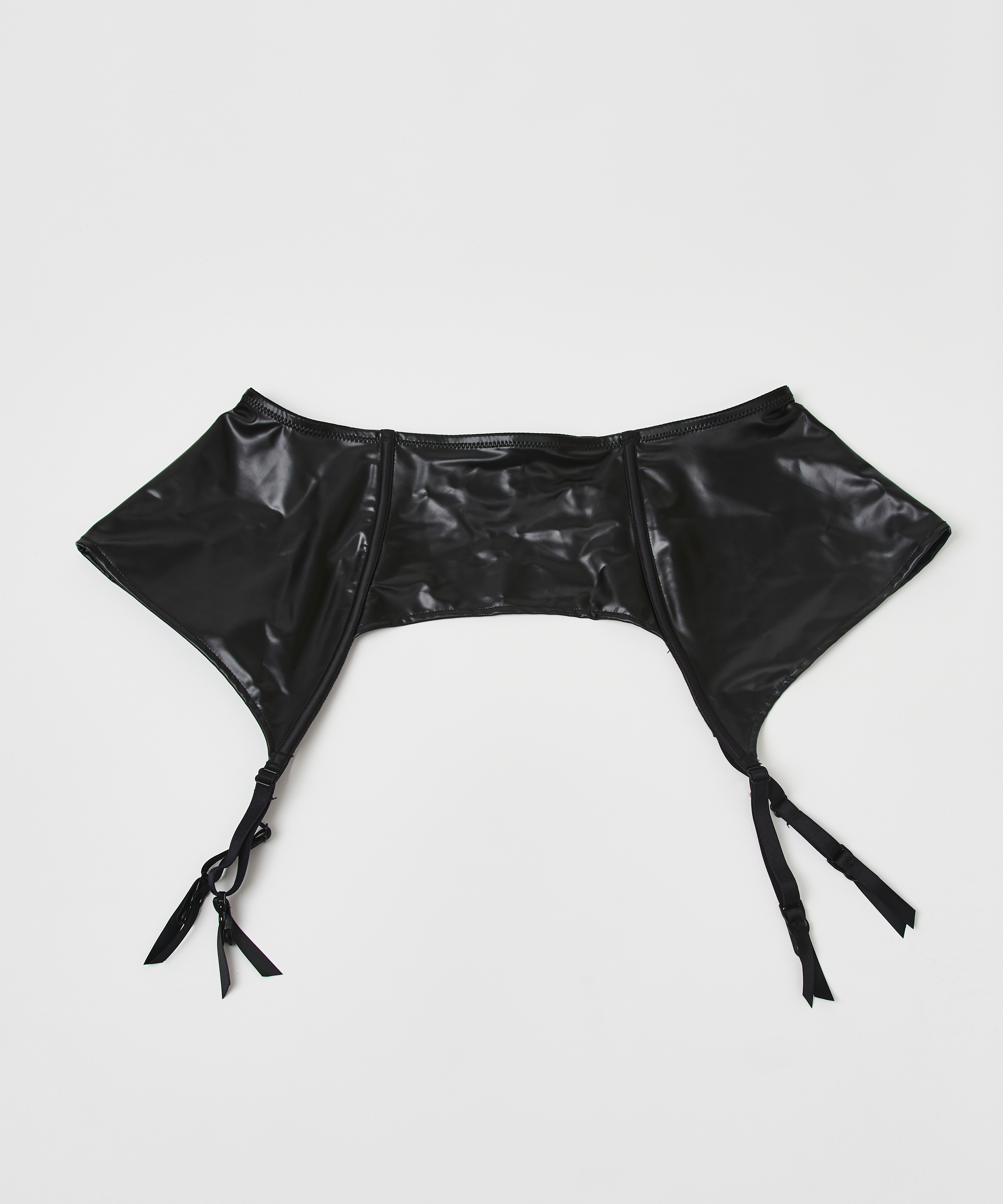 Private leather-look suspenders, Black, main