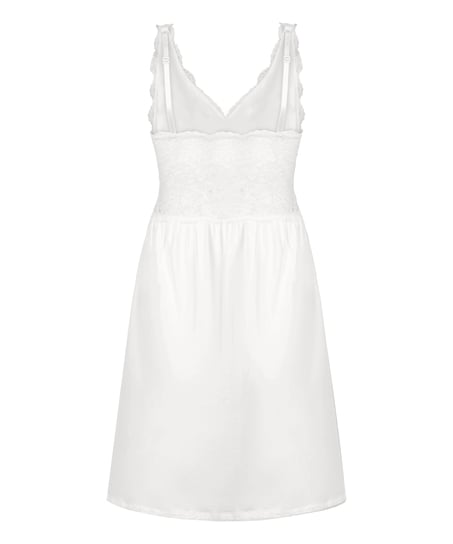 Nora Lace Slip Dress, White