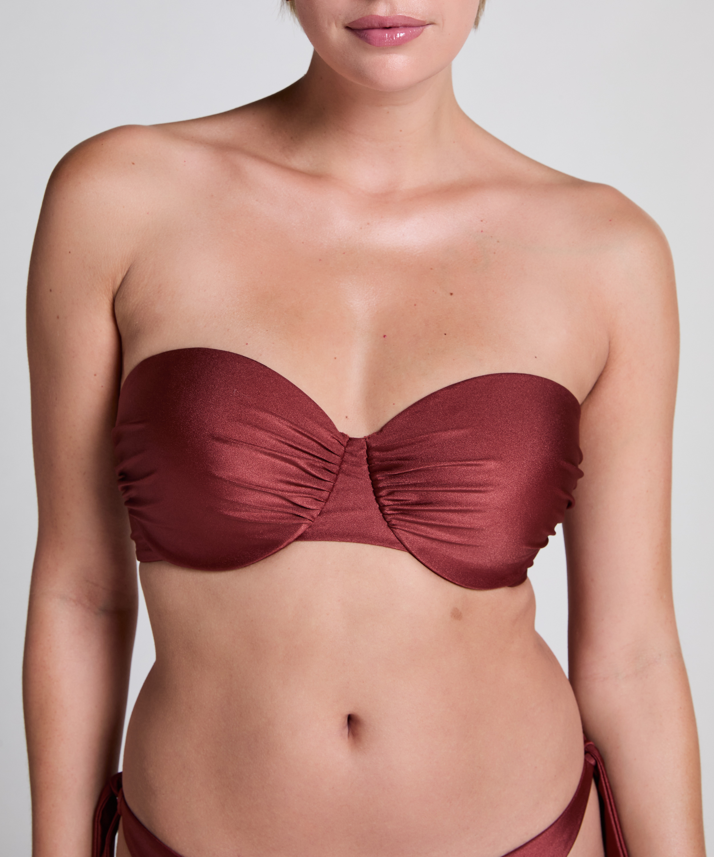 Dune Bandeau Bikini Top, Red, main