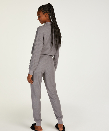Tall Brushed Rib Pyjama Pants, Gray