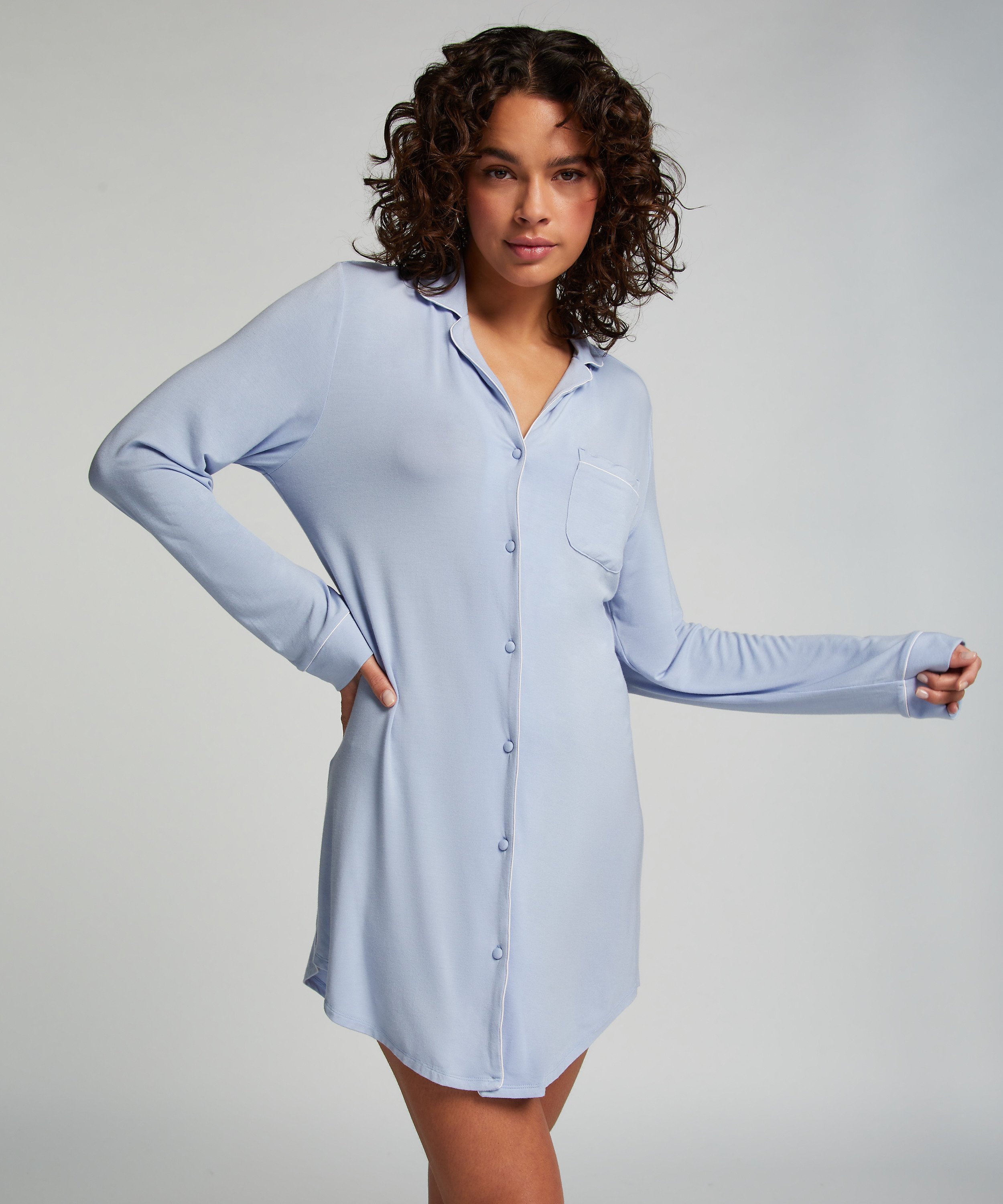 Essential Jersey Shirtdress, Blue, main