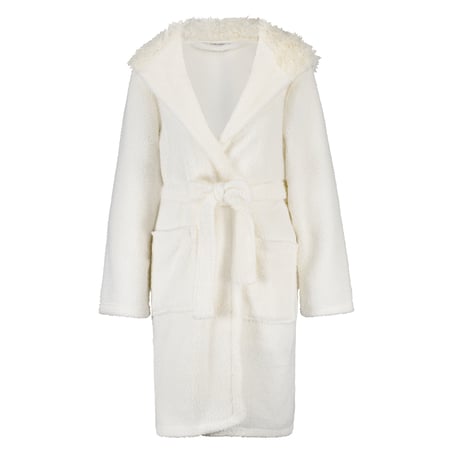 Fleece Bathrobe, White