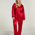 Satin Long-Sleeved Jacket, Red
