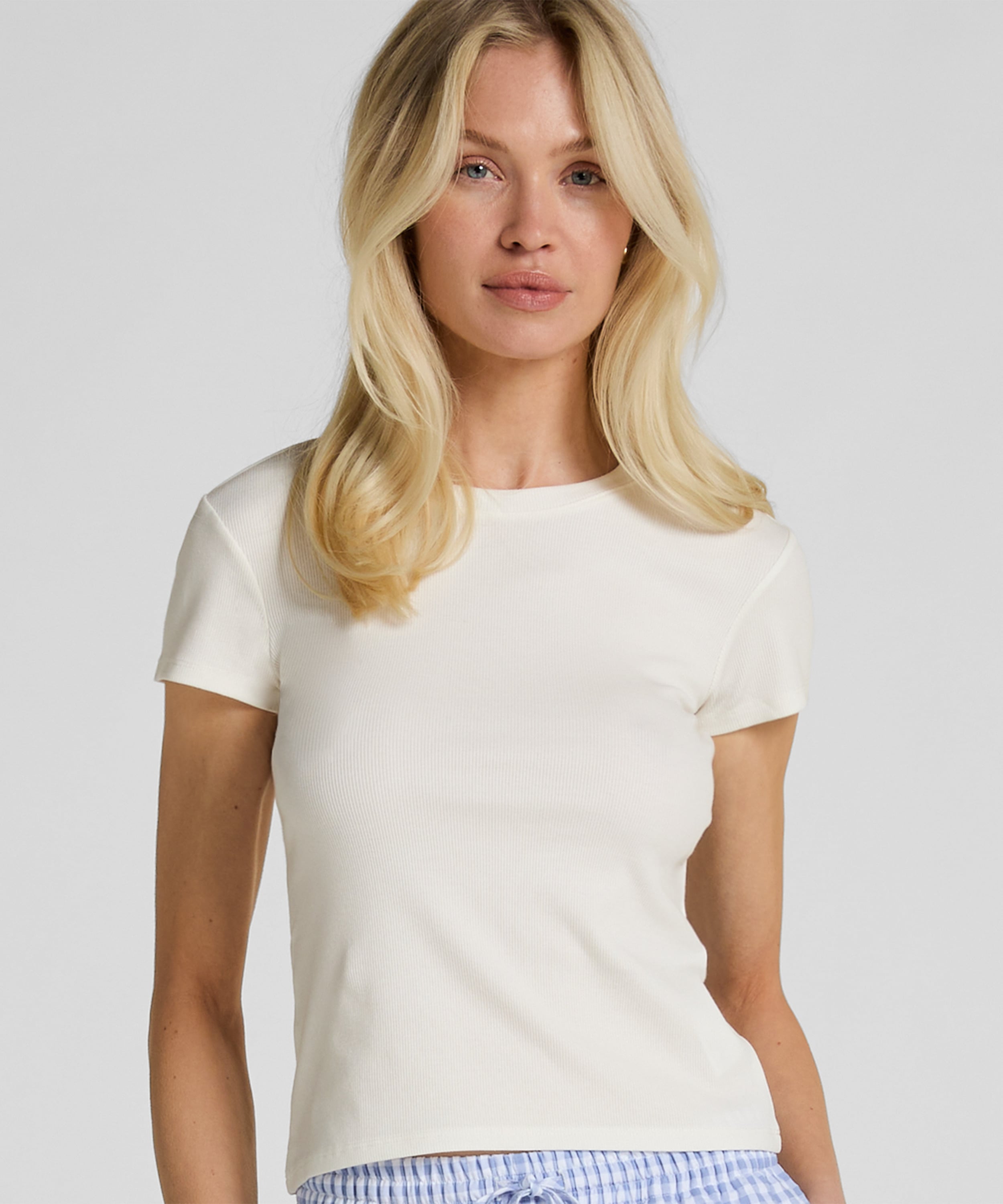 Shortsleeved Pyjama Top , White, main