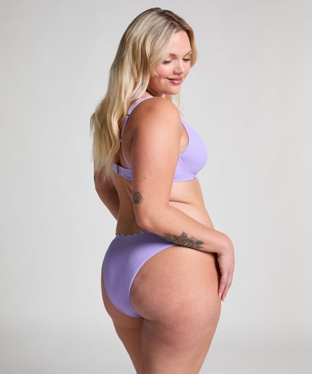 Scallop non-padded underwired bikini top, Purple