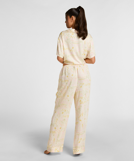 Satin Trousers, White