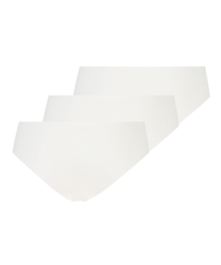 3-pack invisible Brazilian, White
