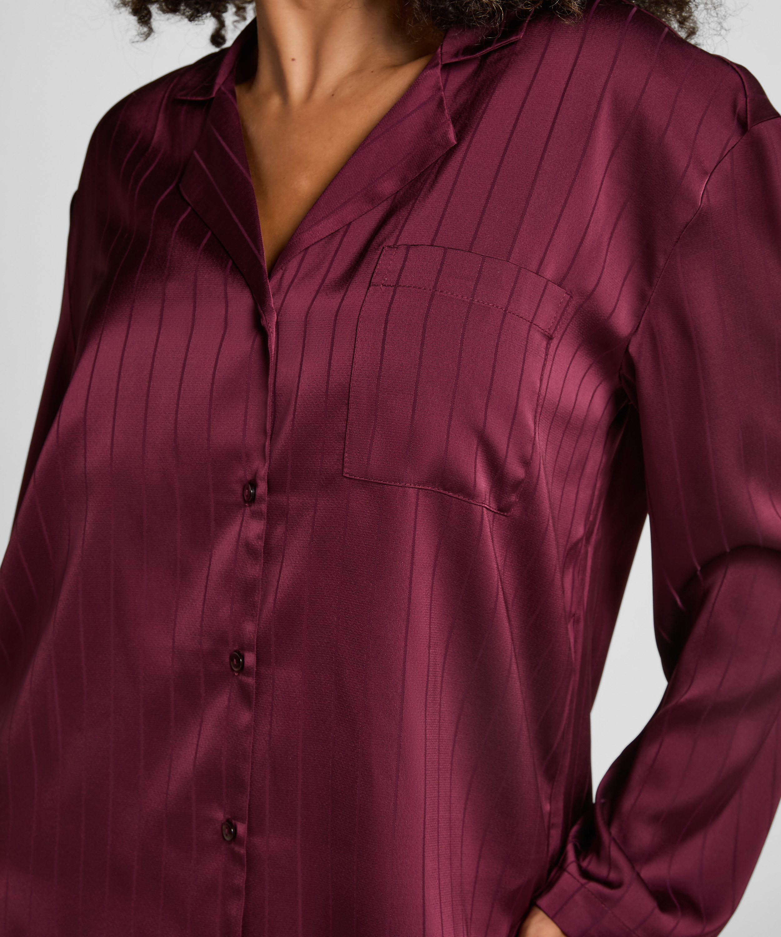 Satin Pinstripe Jacket, Purple, main