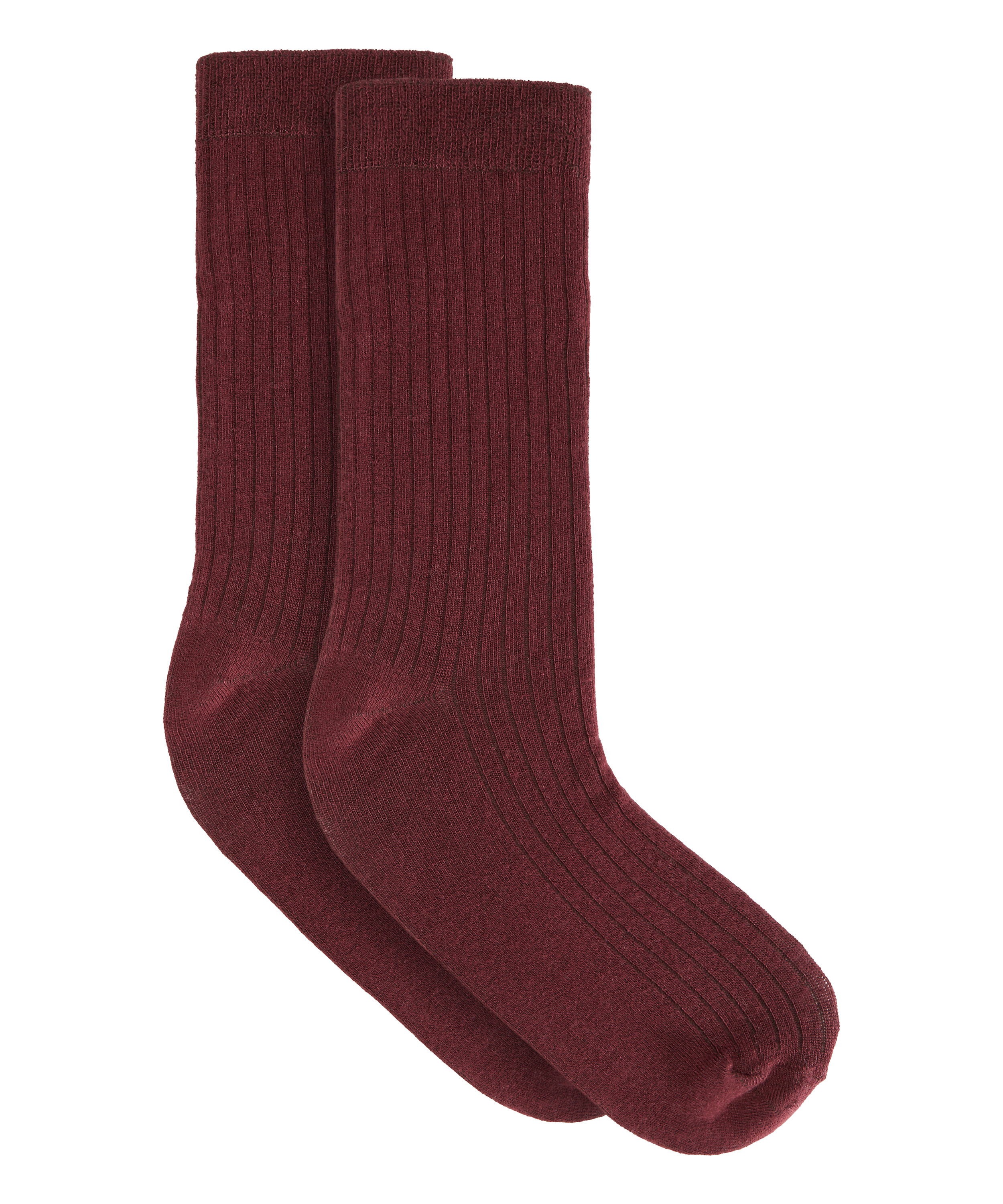 Cashmere Blend Ribbed Socks, Red, main