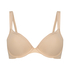 Padded Underwired Bra Satin Fleece, Beige