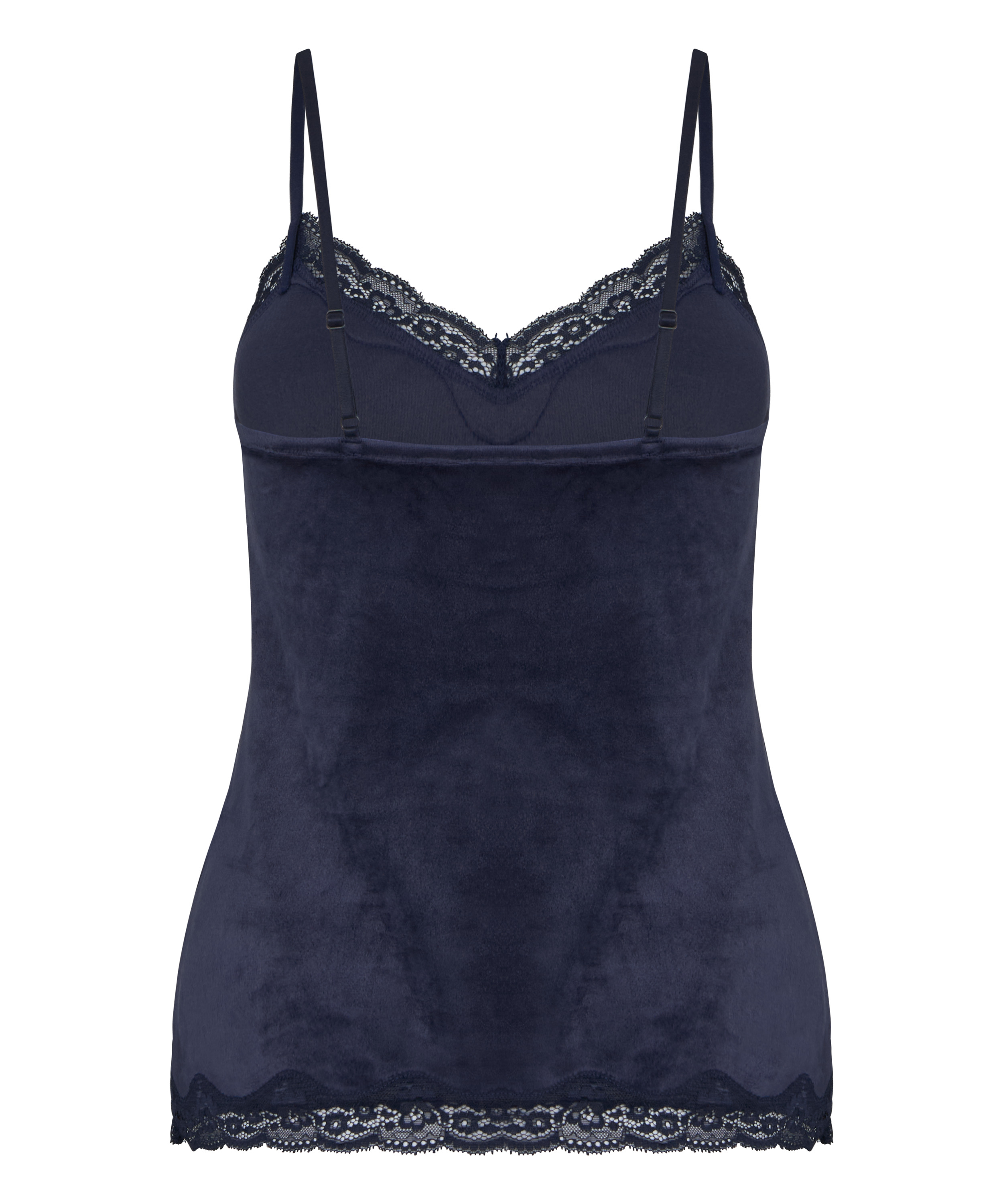 Velours Lace Cami Top, Blue, main