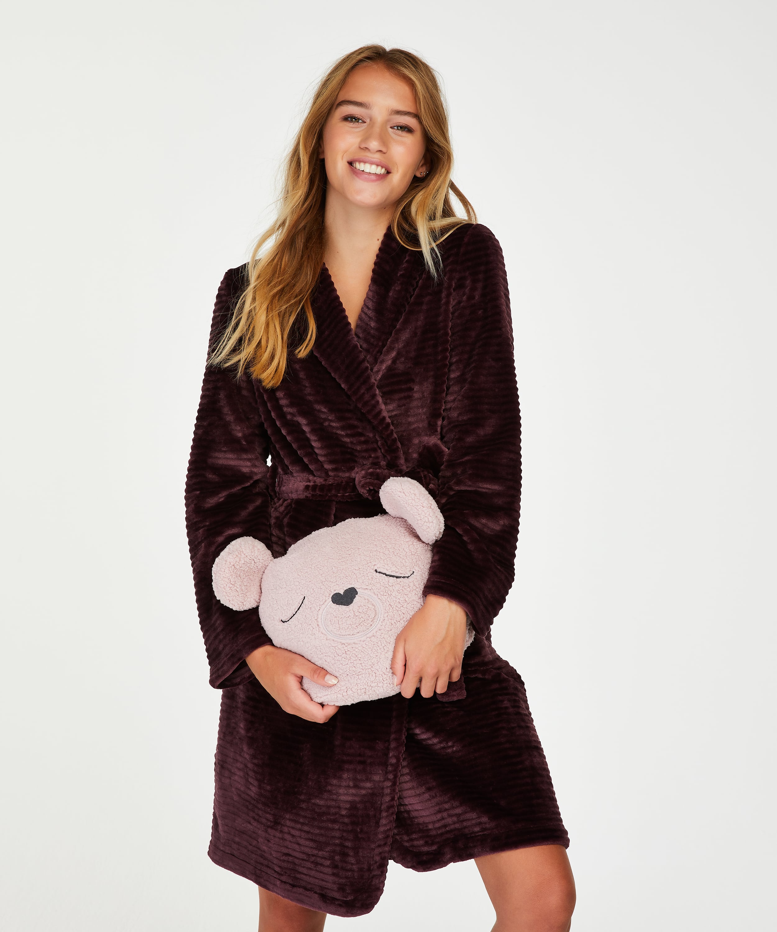 Cosy Bear Throw, Purple, main