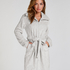 Fleece Zip Bathrobe, Gray