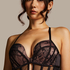 Magdalena Padded Non-Wired Longline Push-Up Bra, Black