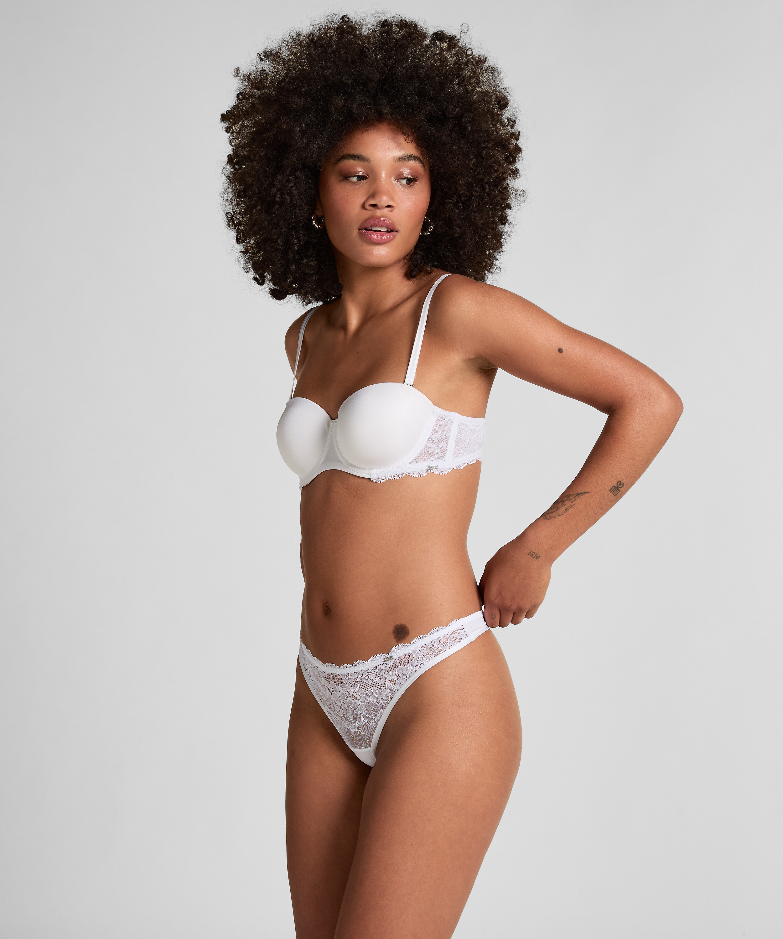 Angie Padded Strapless Underwired Bra, White, main