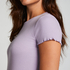 Short Sleeve Cotton Shirt, Purple
