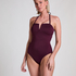 Neoprene Bandeau Bathinsuit, Purple