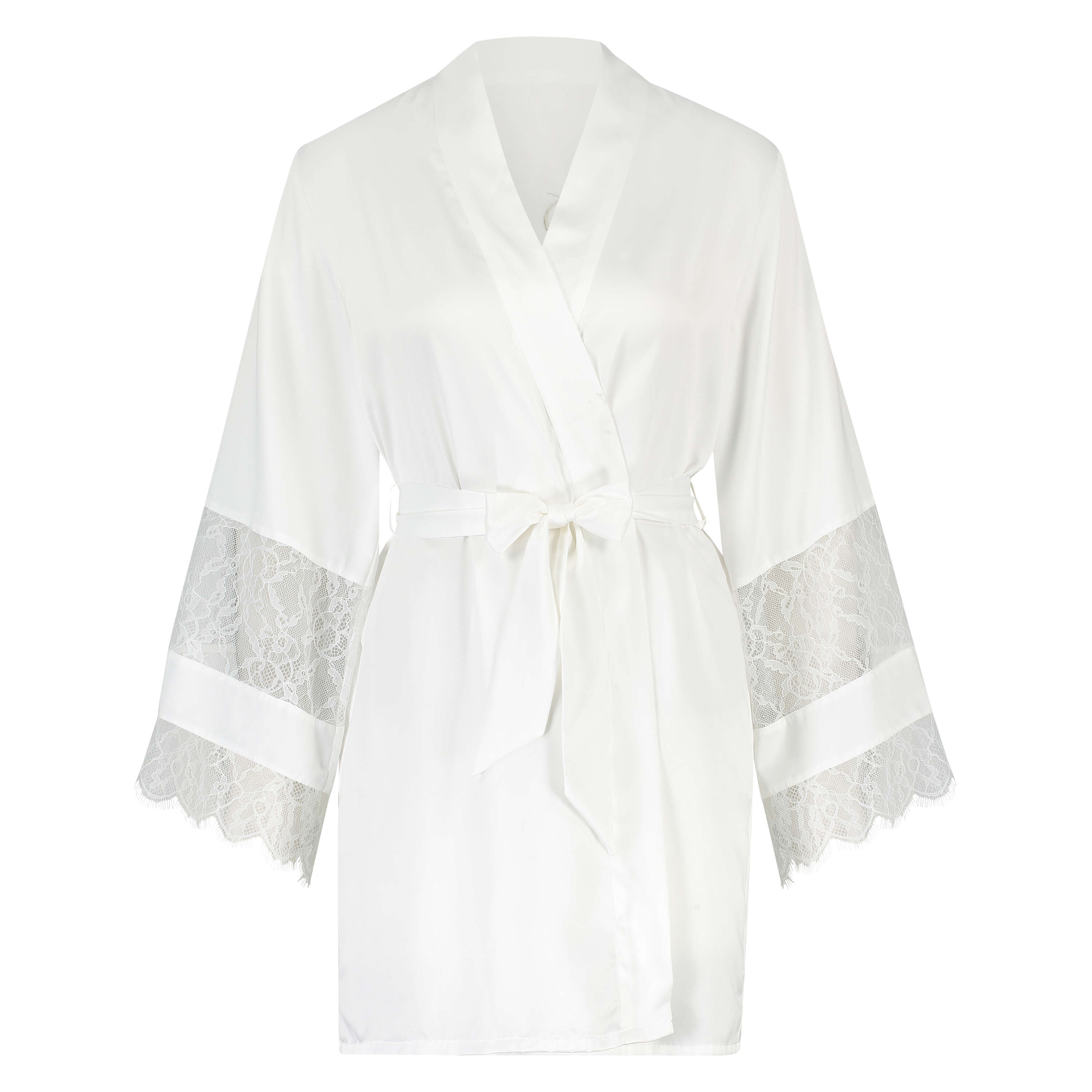 Kimono satin Bridal, White, main