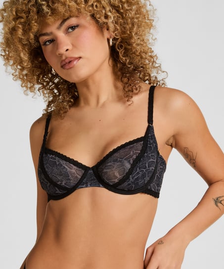 Azula Non-Padded Underwired Bra, Gray