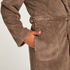 Long Fleece Bathrobe, Beige
