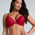 Marine Padded Push-Up Underwired Bra, Red