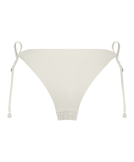 Maui Crochet Cheeky Tanga Bikini Bottoms, White