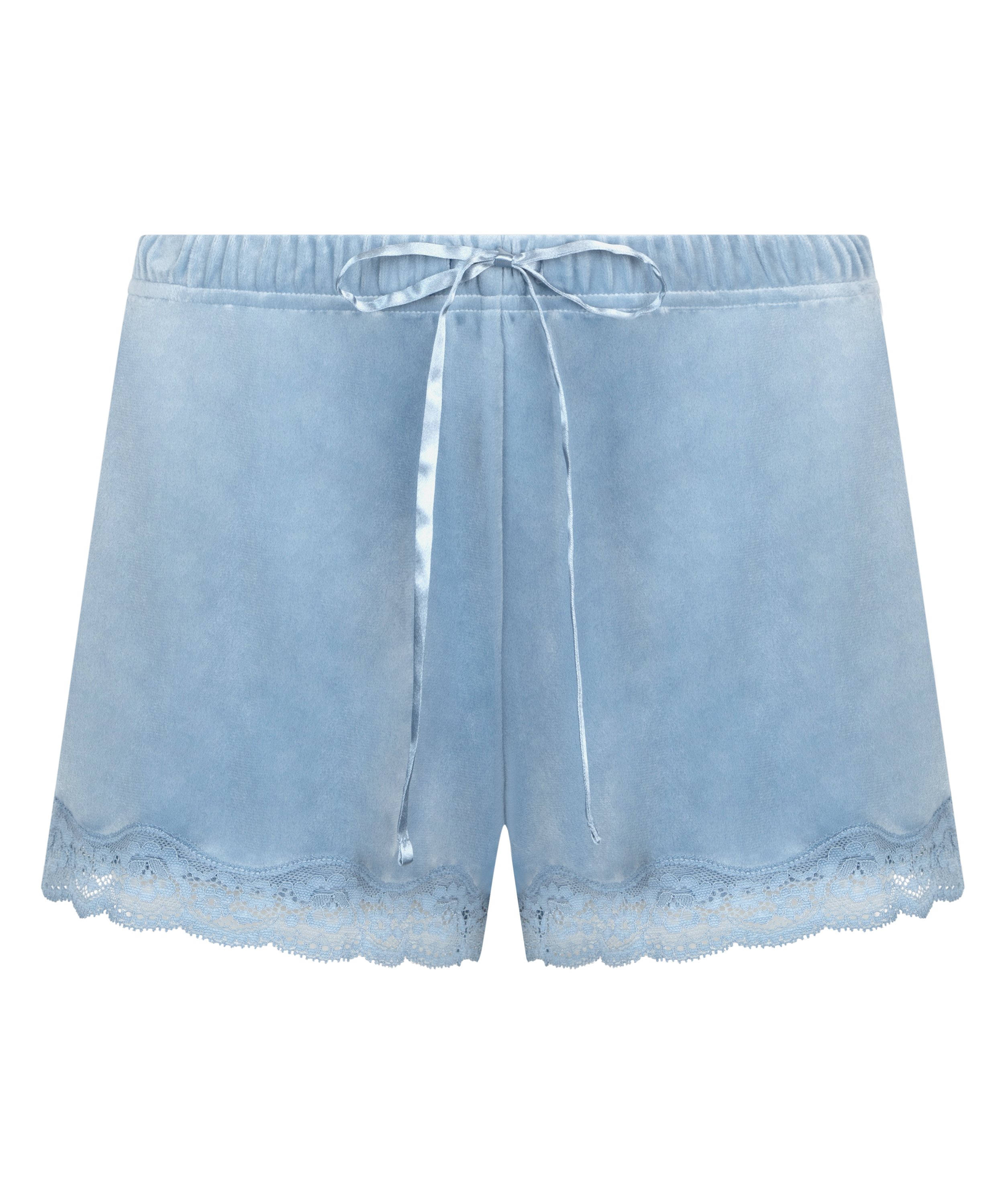 Velvet lace shorts, Blue, main