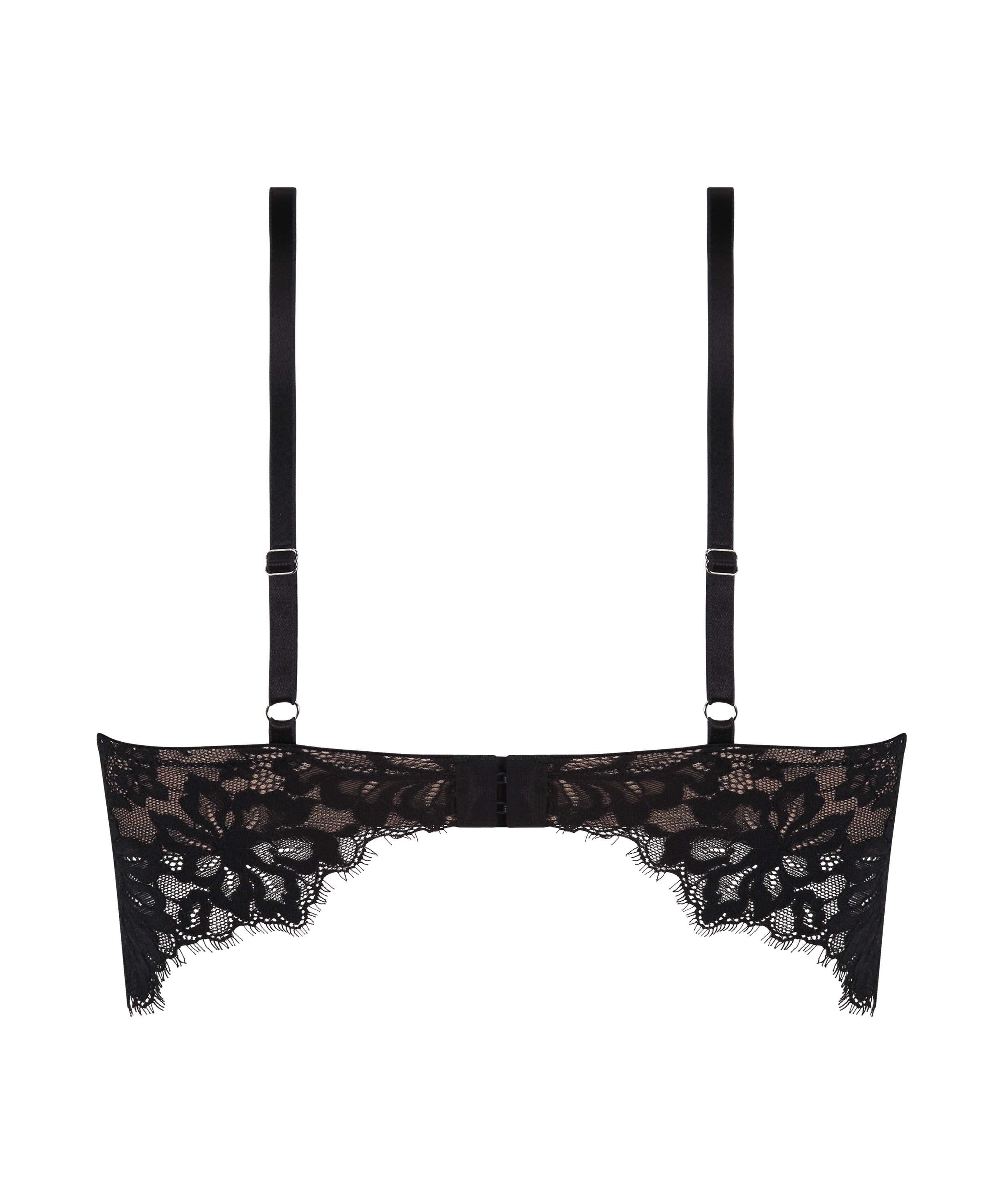 Isabella Padded Underwired Longline Bra, Black, main