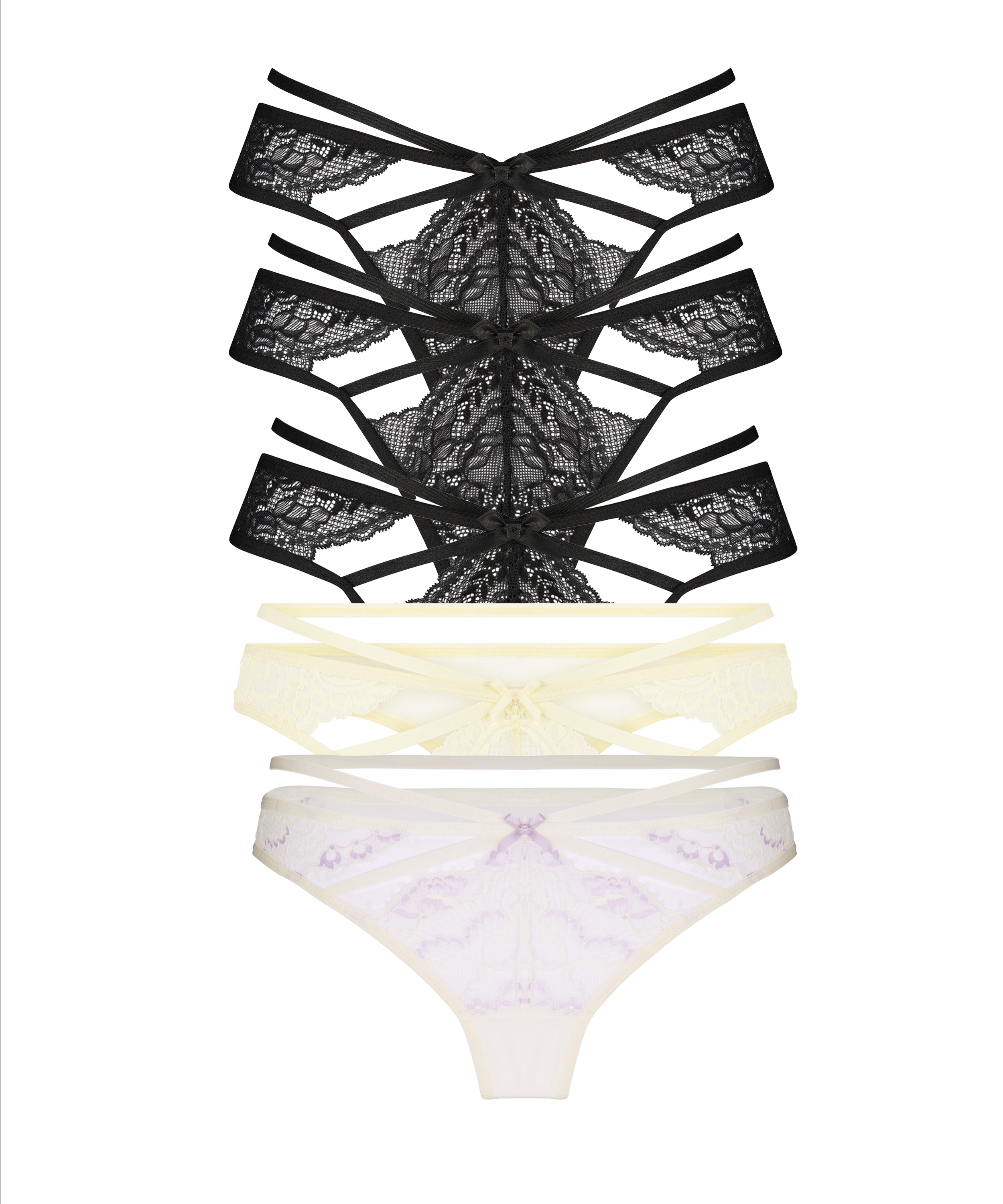 5-Pack Thong Wera, Black, main