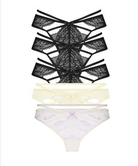 5-Pack Thong Wera, Black