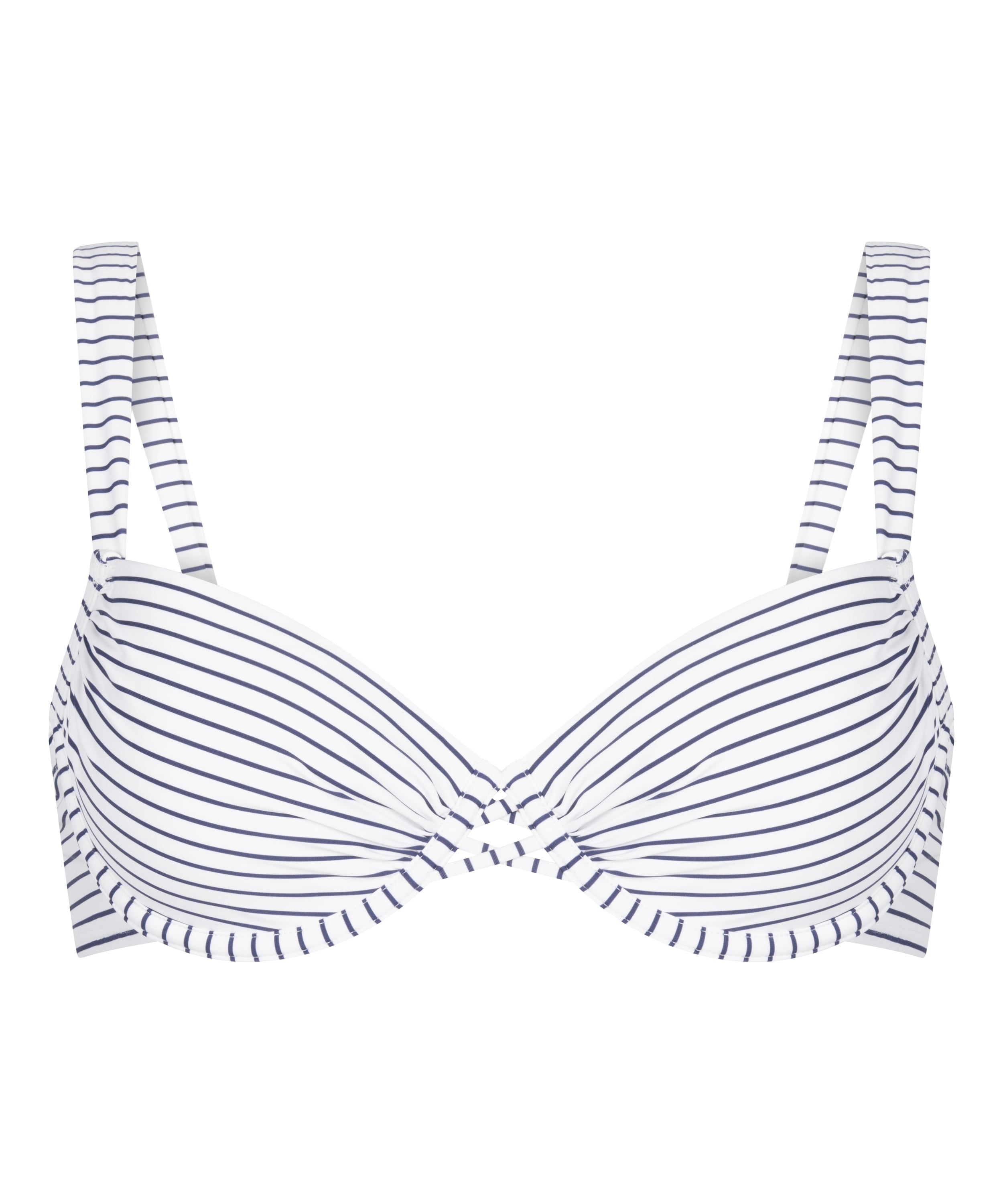 Padded Underwired Bikini Top Stripes, White, main