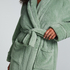 Long Fleece Bathrobe, Green