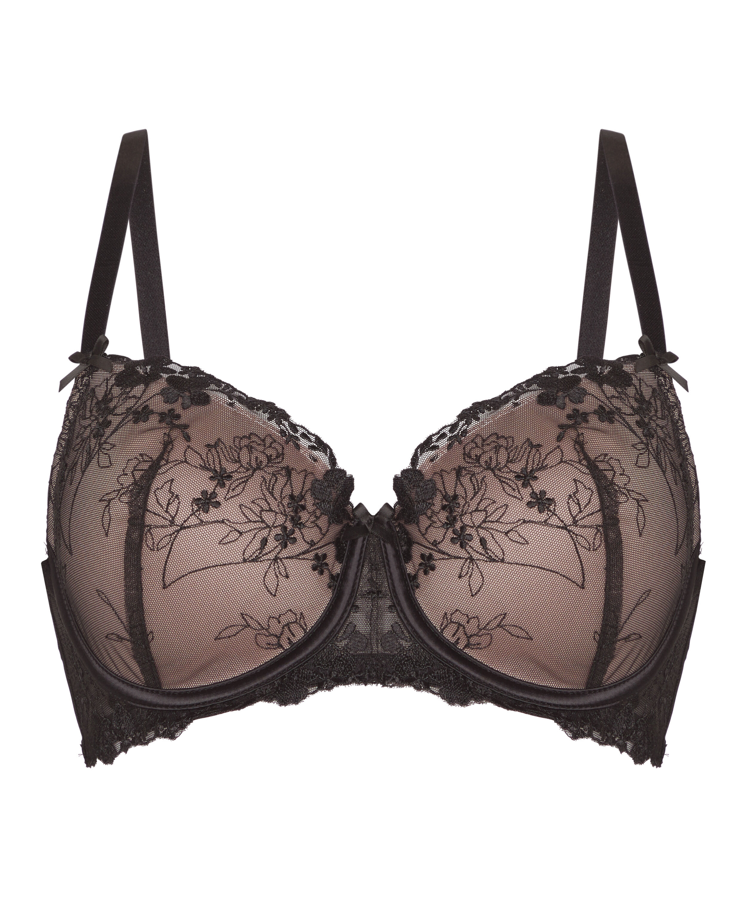 Peonie Padded Underwired Bra, Black