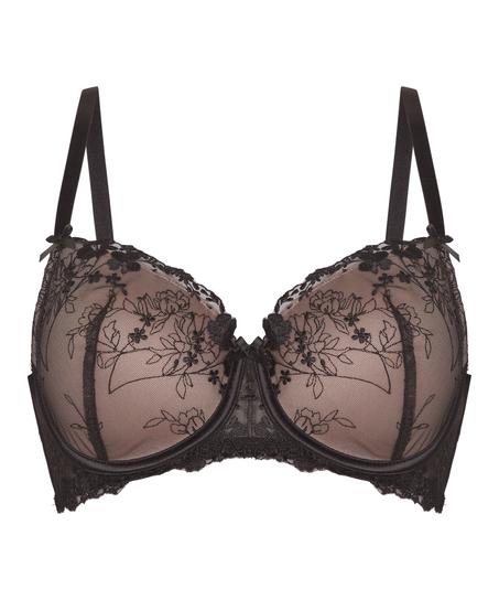 Peonie Padded Underwired Bra, Black
