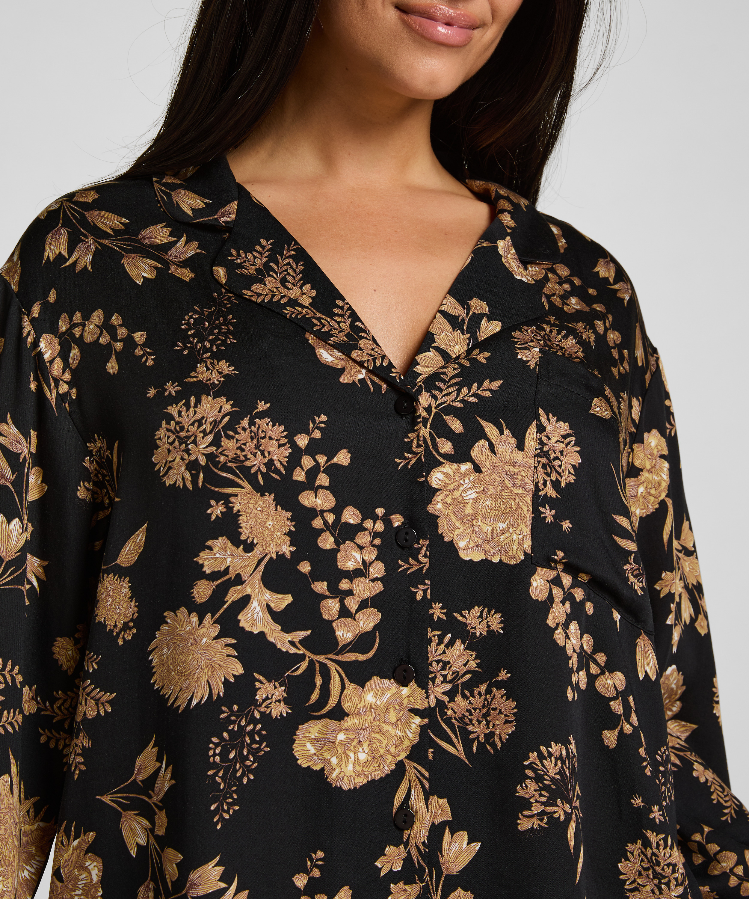Jacket Woven Print, Black, main