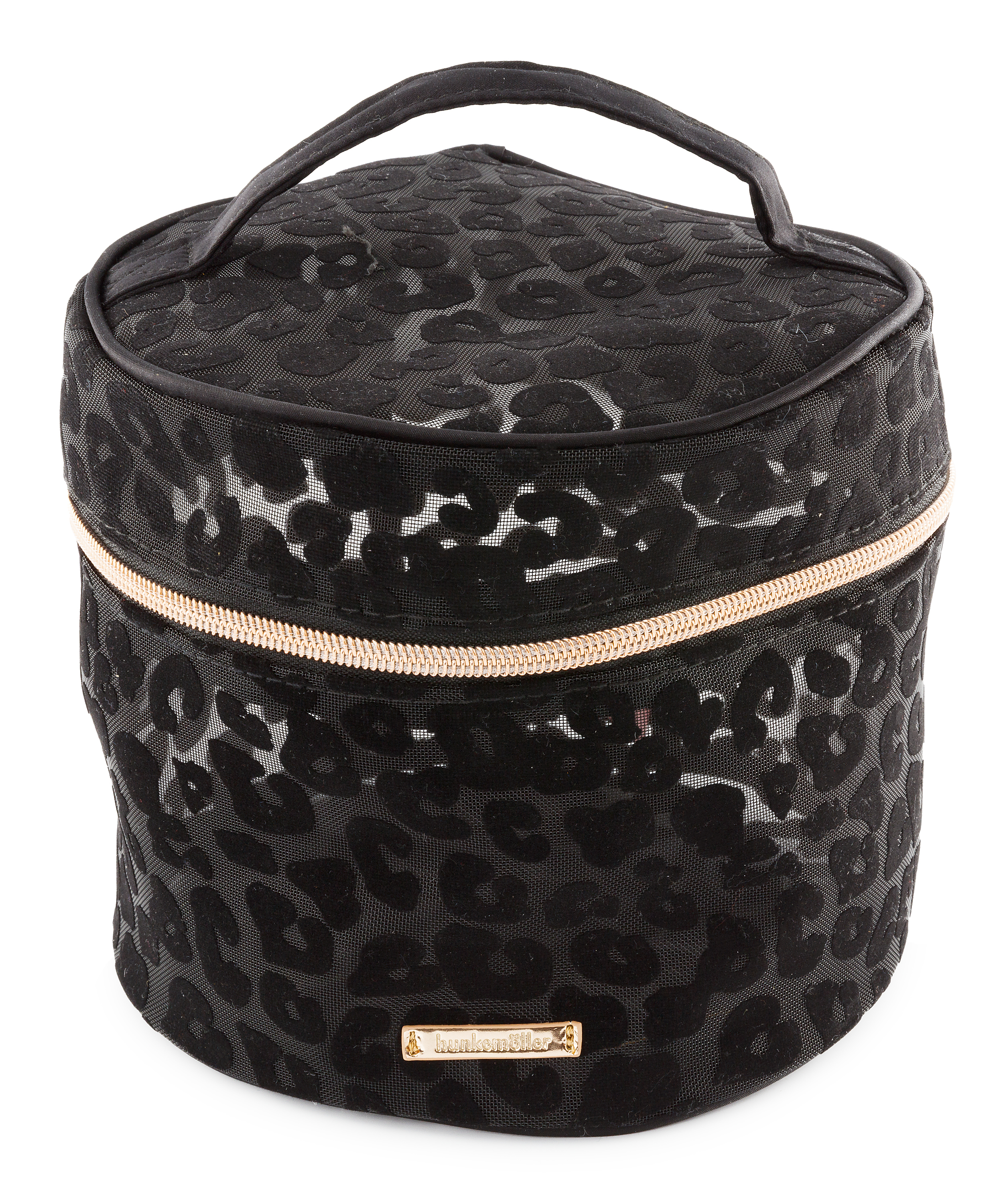 Leopard Large Make-Up Bag, Black, main