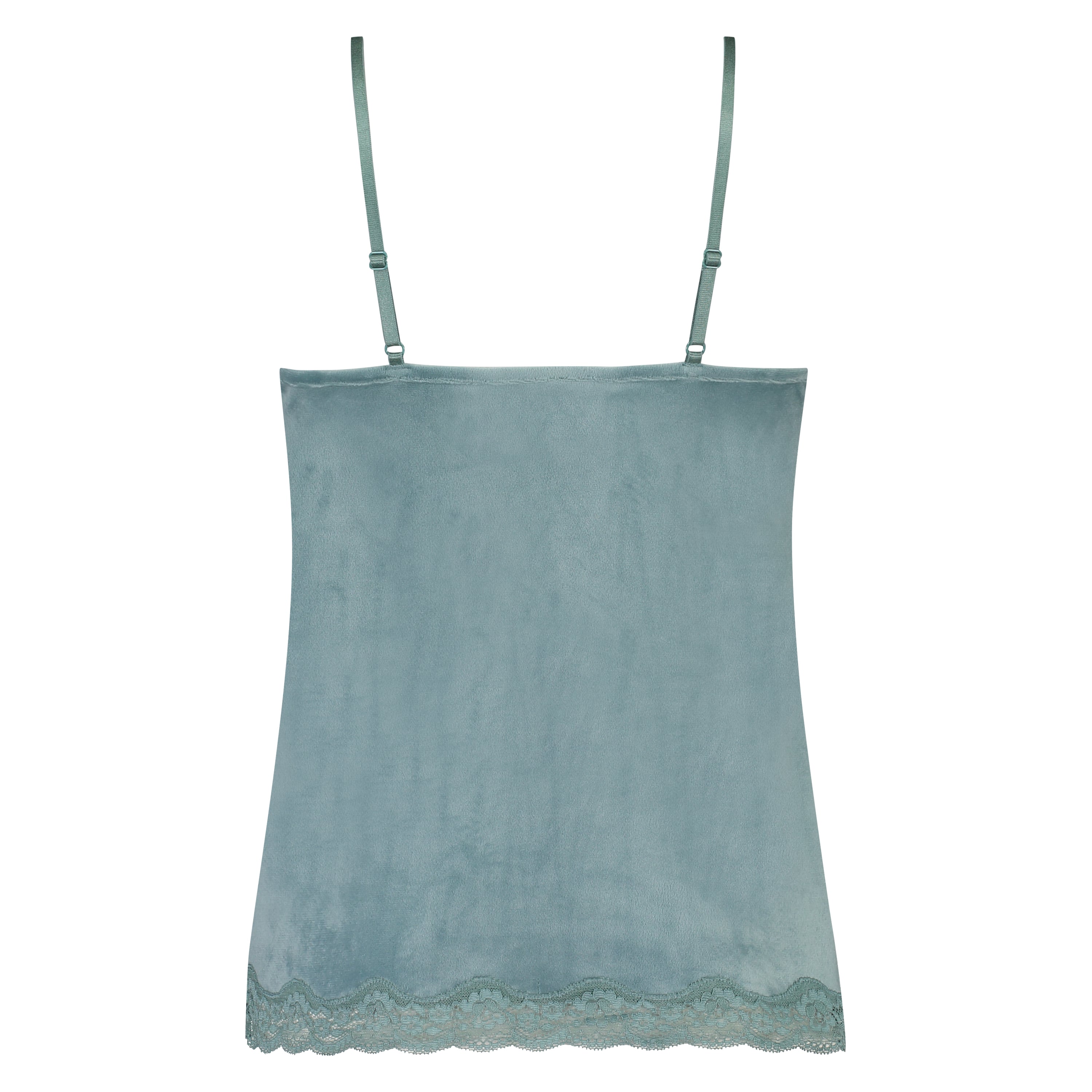Pyjama Cami Velours Lace, Green, main