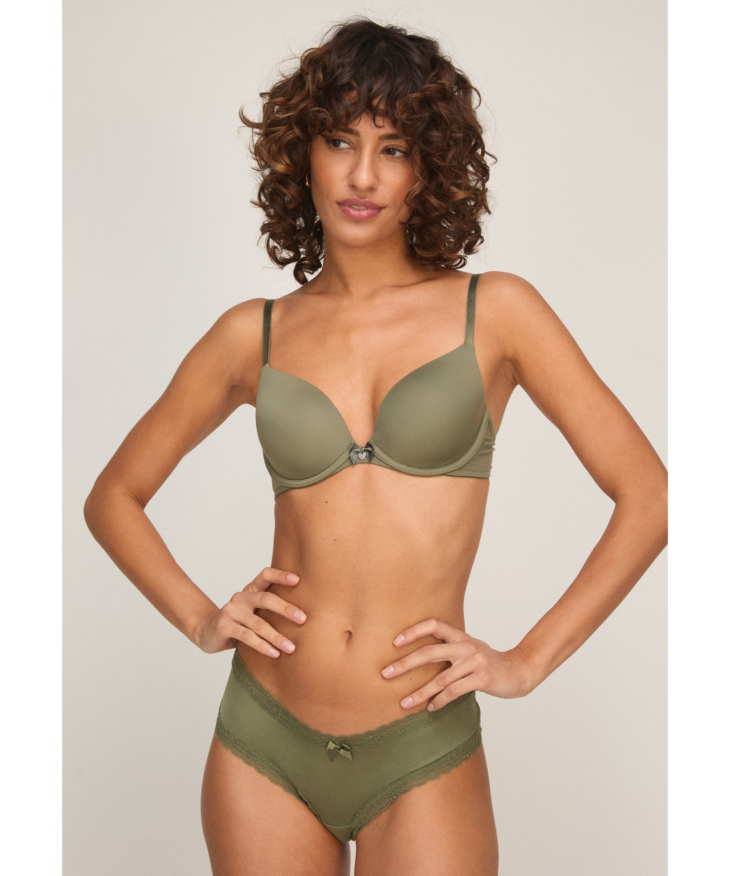 Demi Padded Underwired Bra, Green, main