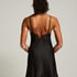 Satin Slip Dress, Black