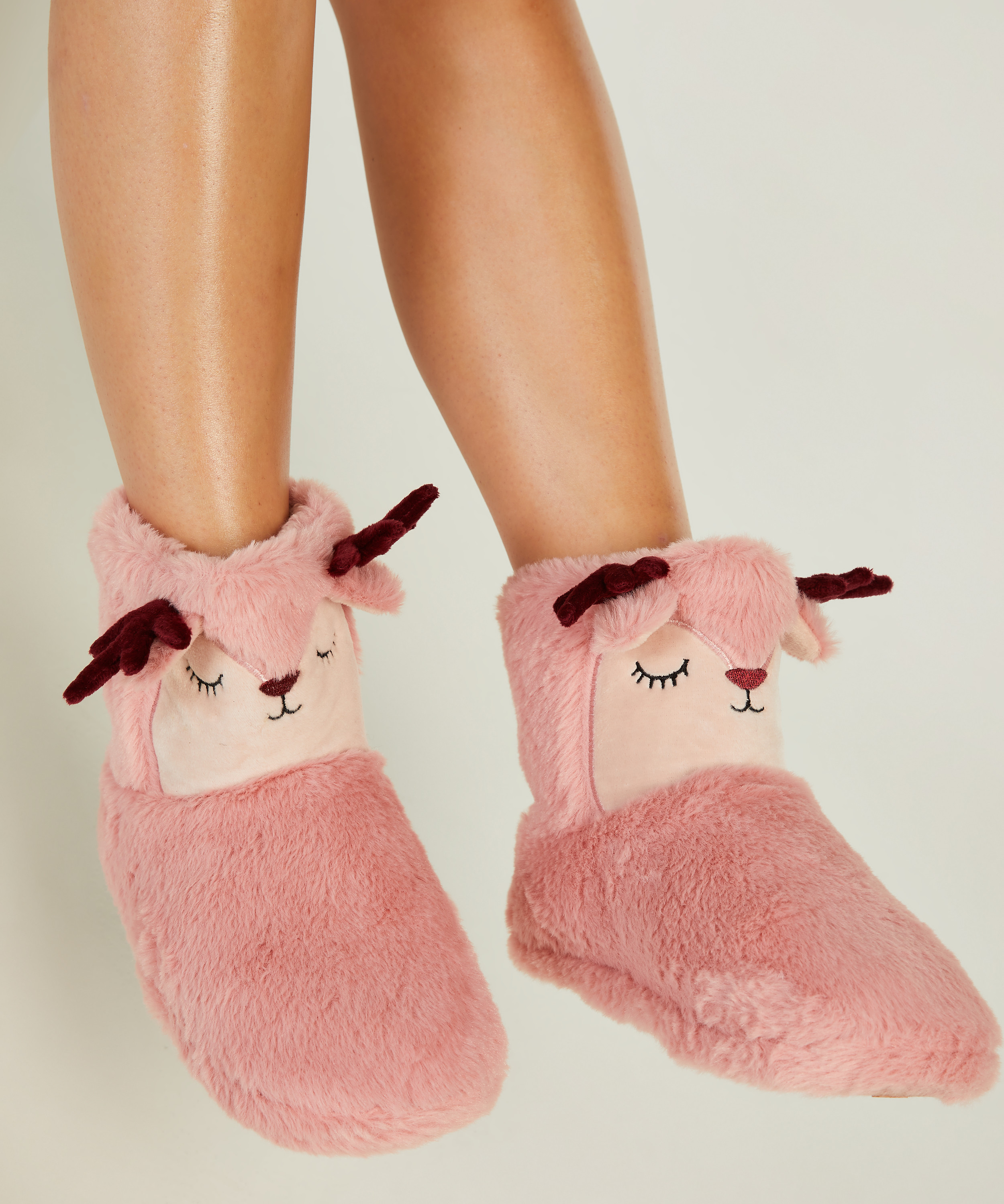 Luna reindeer slippers, Pink, main