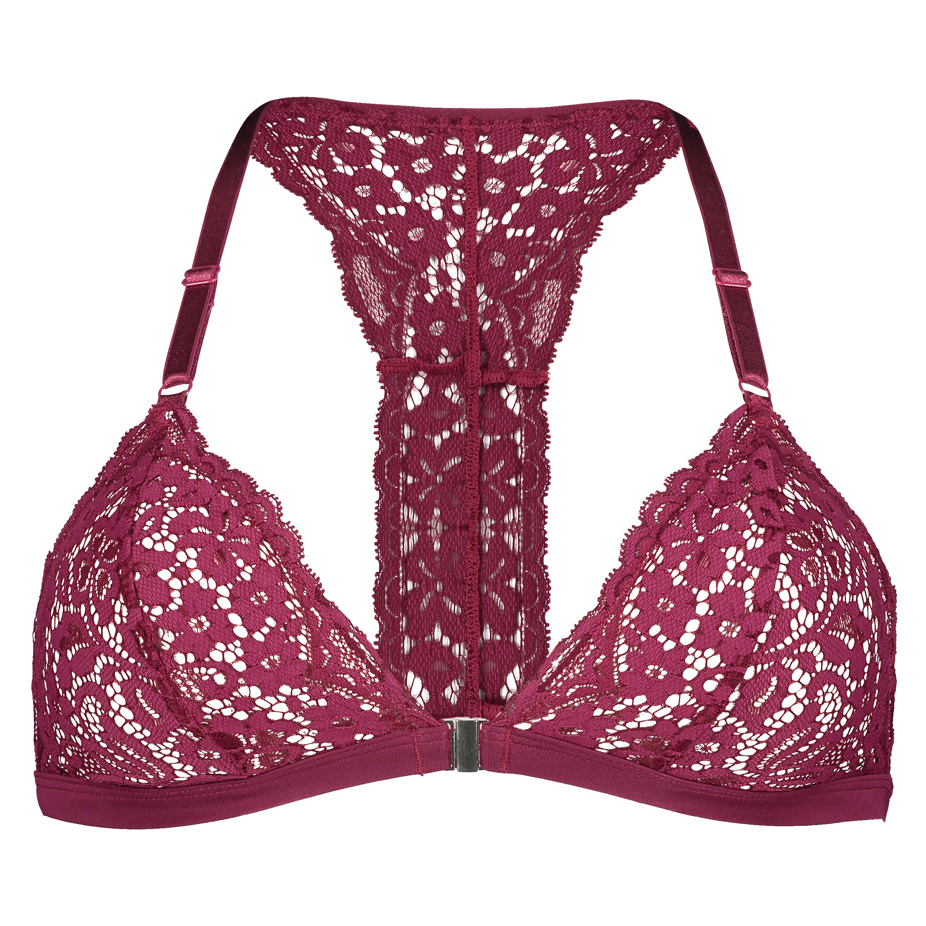 Rose Padded Triangle Bralette, Purple, main
