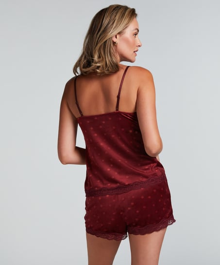 Velvet lace shorts, Purple