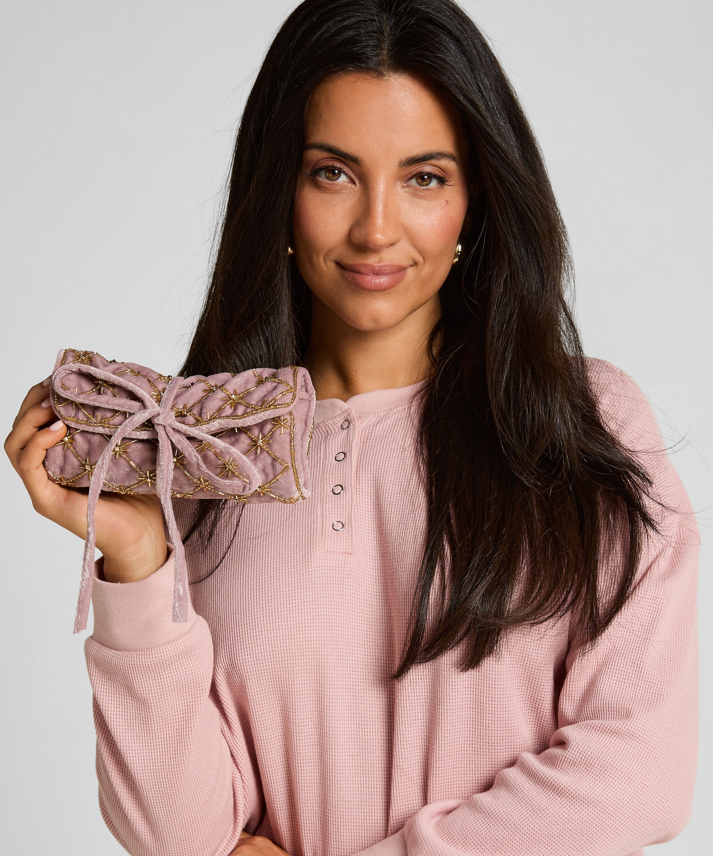 Beaded Jewellery Wrap, Pink