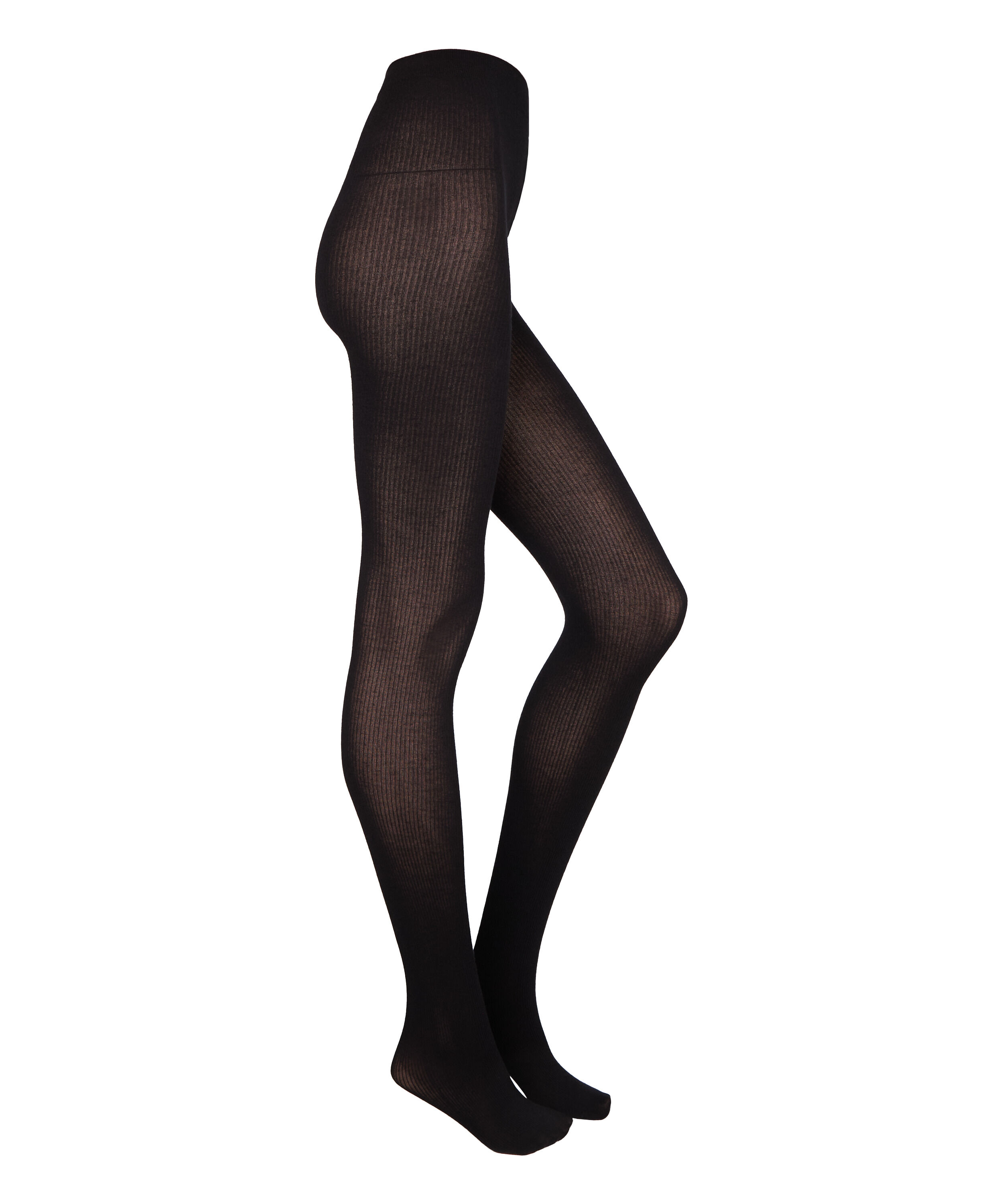 Tight Rib Knit Cashmere Blend, Black