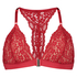 Rose Padded Triangle Bralette, Red