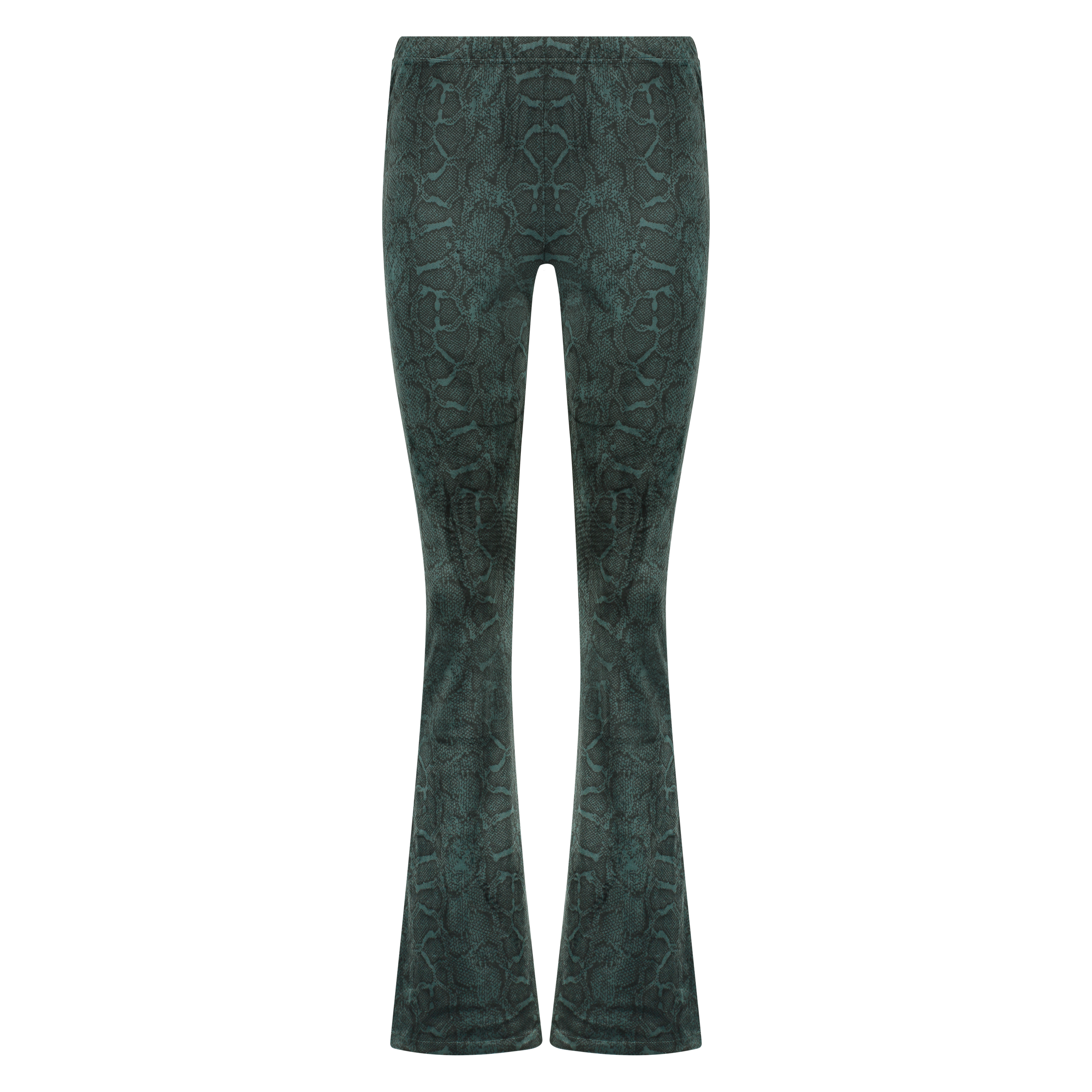 Flared Velvet Leggings, Green, main