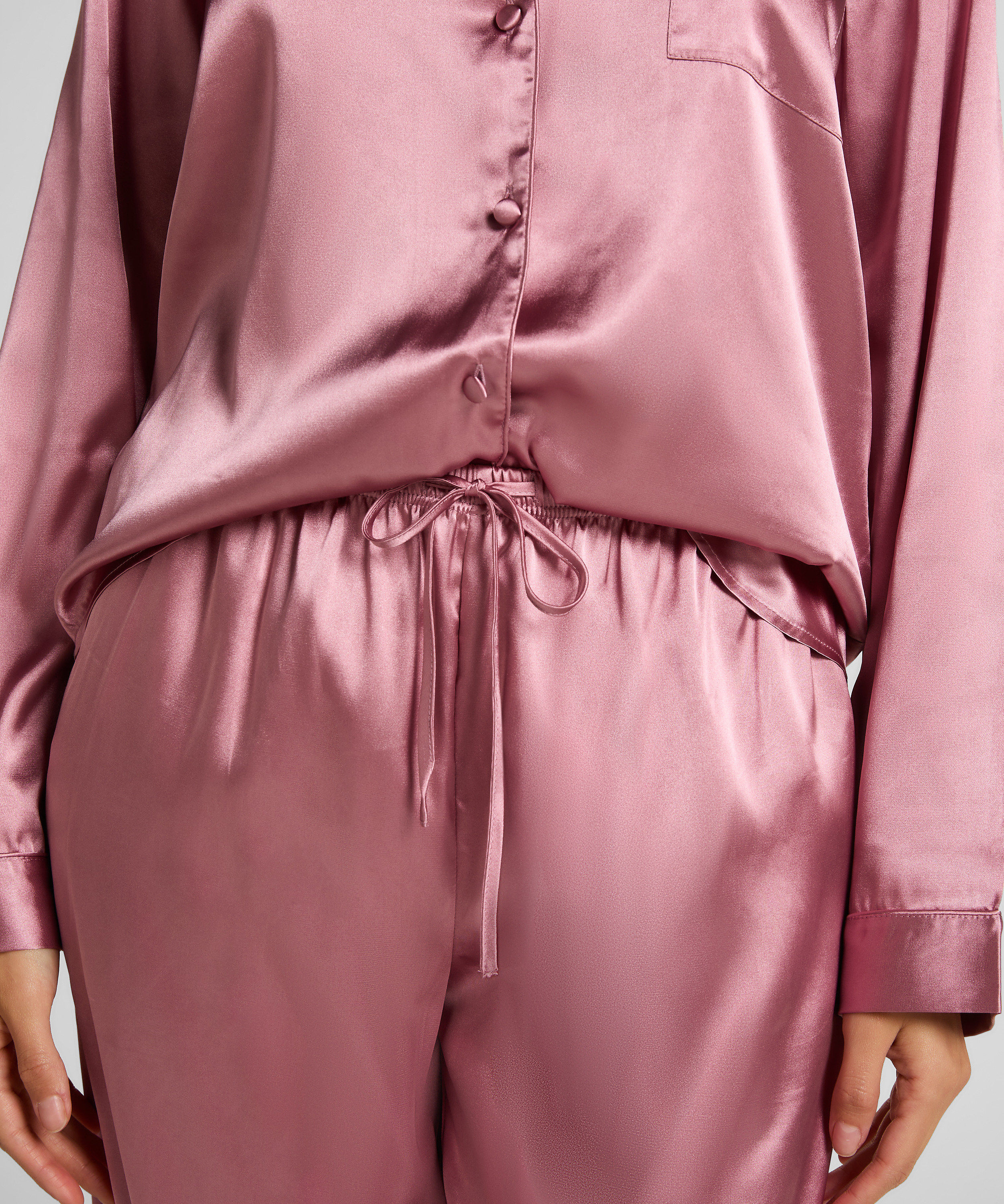 Pyjama Set Shiny Satin, Pink, main